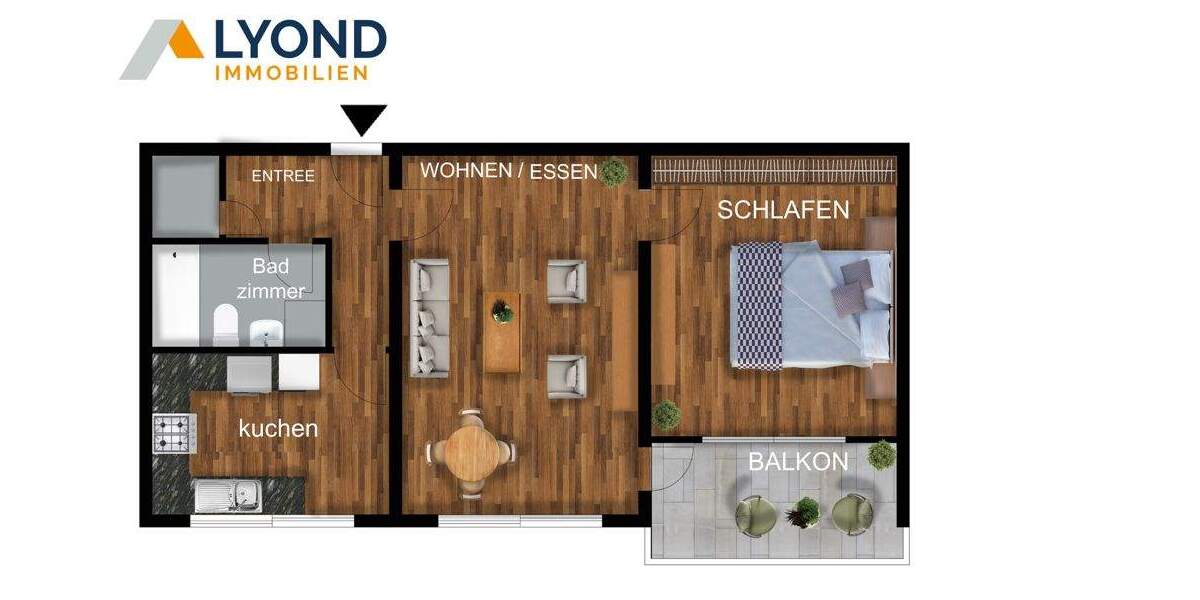 Etagenwohnung Gelsenkirchen Bulmke-Hüllen - 2 Zimmer, 65 m&sup2;, 99.000&euro; | Angebot:25676671