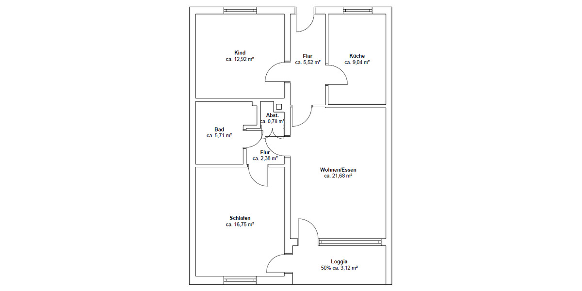 Etagenwohnung Duisburg Rumeln-Kaldenhausen - 3 Zimmer, 78 m&sup2;, 154.000&euro; | Angebot:24517600