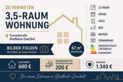 Wohnung Gladbeck Alt-Rentfort - 3 Zimmer, 67 m&sup2;, 800&euro; | Angebot:26367885