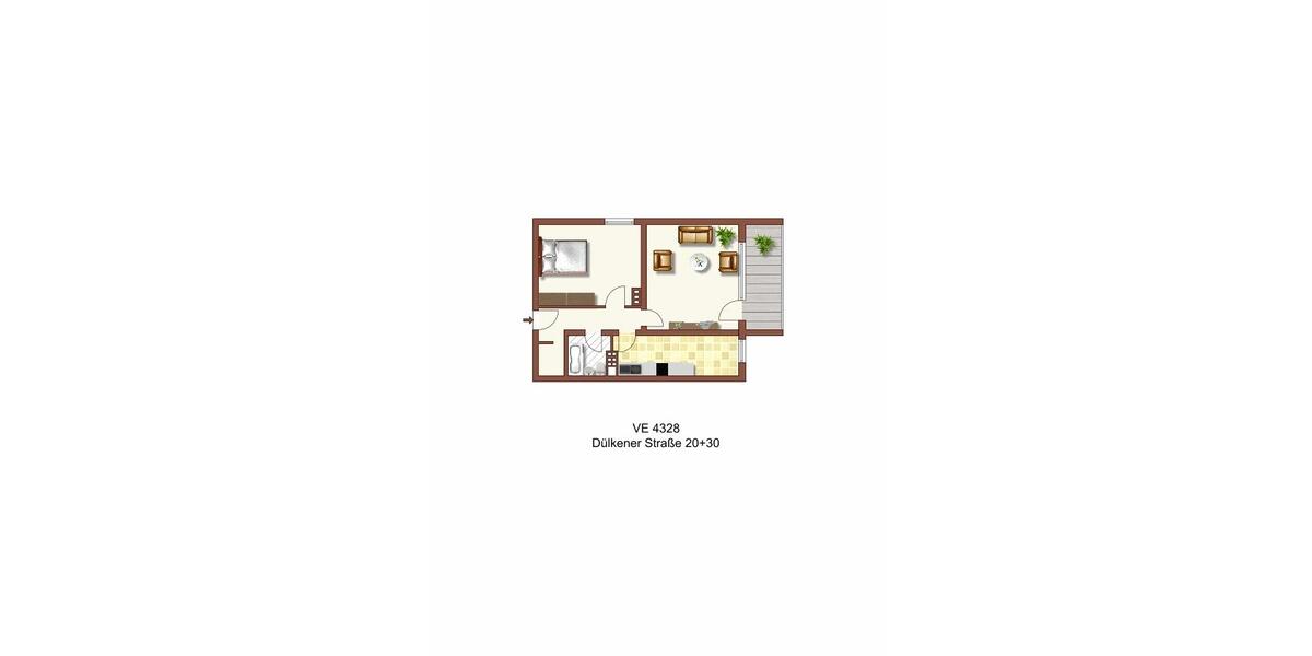 Etagenwohnung Krefeld Benrad - 2 Zimmer, 58 m&sup2;, 579&euro; | Angebot:26373558