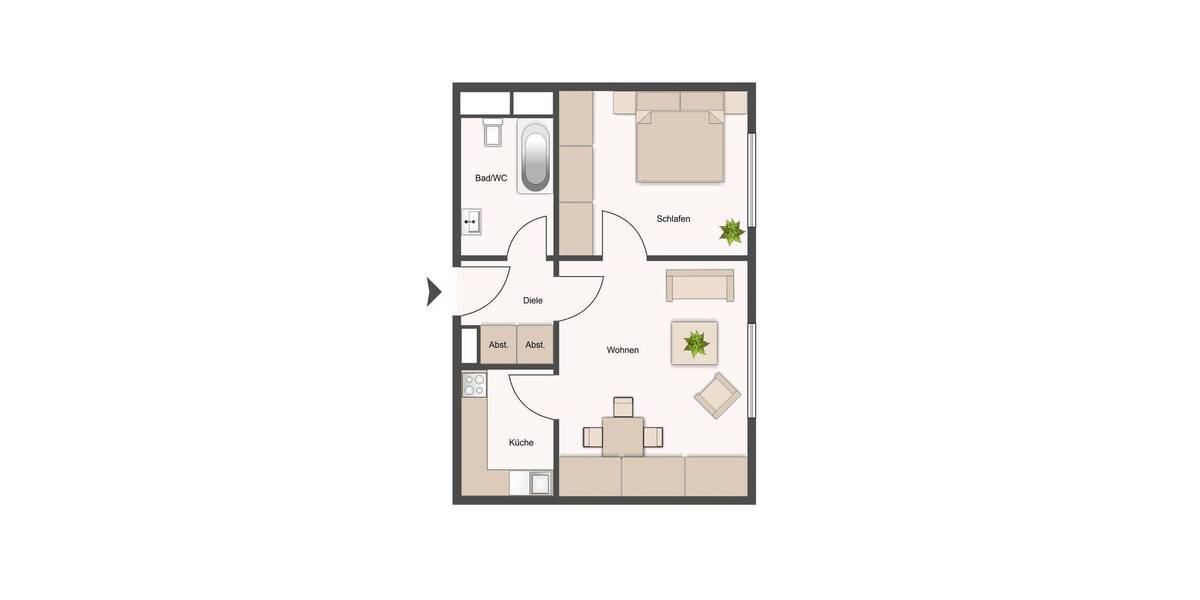 Etagenwohnung Rheinberg Orsoy - 2 Zimmer, 40 m&sup2;, 85.000&euro; | Angebot:26859141
