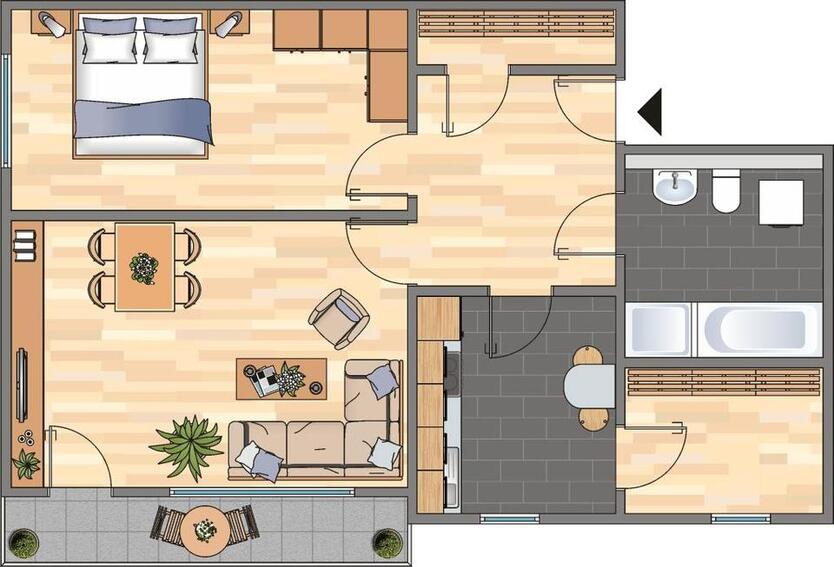 2-Zimmer-Wohnung in Velbert-Birth zimmer