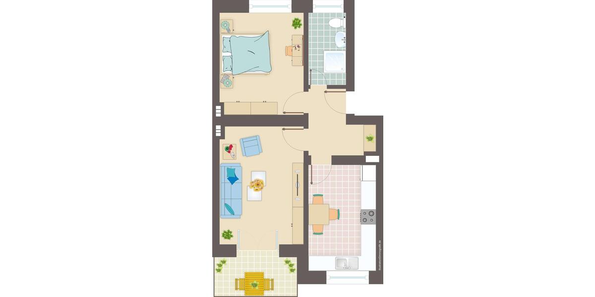 Etagenwohnung Essen Stadtbezirk III - 2 Zimmer, 52 m&sup2;, 500&euro; | Angebot:23829084