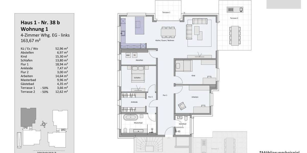 Etagenwohnung Essen / Bredeney Bredeney - 4 Zimmer, 163 m&sup2;, 3.110&euro; | Angebot:25926826