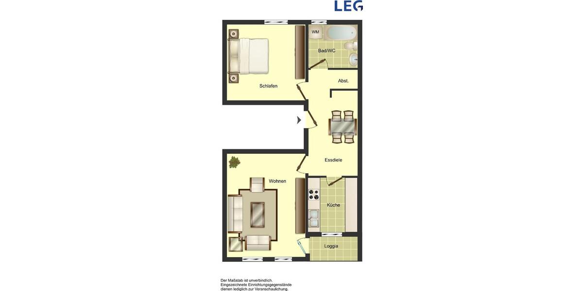 Etagenwohnung Duisburg Essenberg - 2 Zimmer, 64 m&sup2;, 391&euro; | Angebot:26234184
