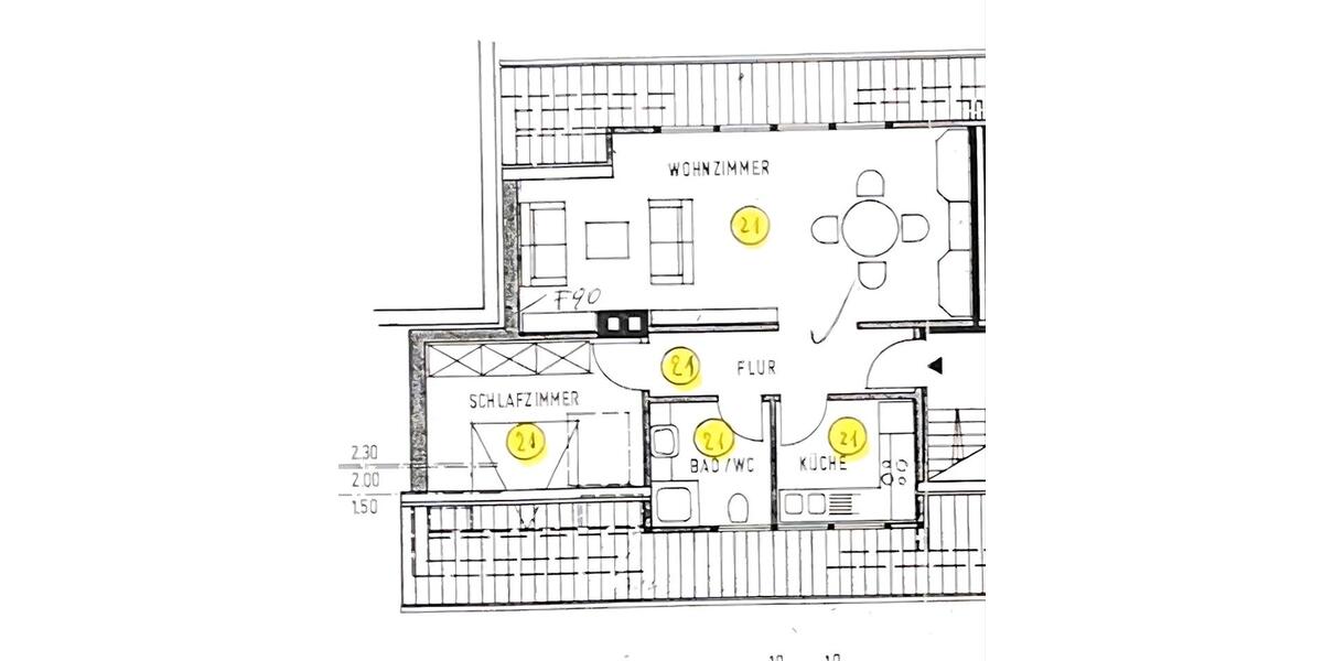 Dachgeschoßwohnung Oberhausen Rothebusch - 2 Zimmer, 66 m&sup2;, 550&euro; | Angebot:25274251