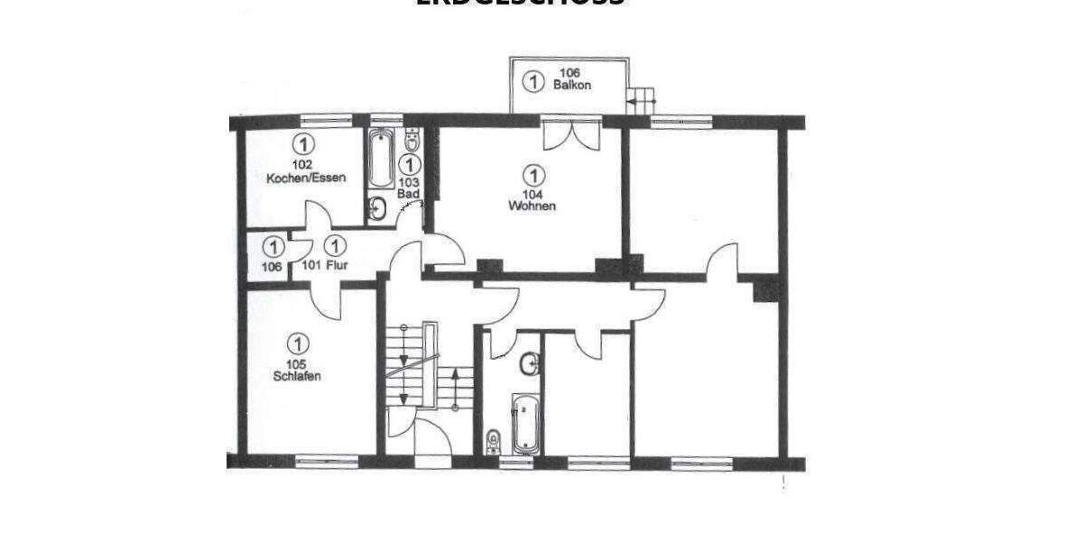 Etagenwohnung Essen Frohnhausen - 2 Zimmer, 57 m&sup2;, 110.000&euro; | Angebot:26405144