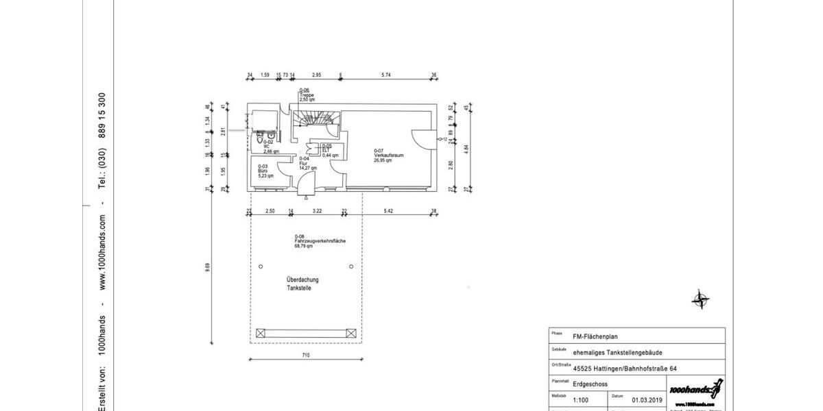 Gewerbeobjekt Hattingen - 3 Zimmer, 110 m&sup2;, 980&euro; | Angebot:24746907