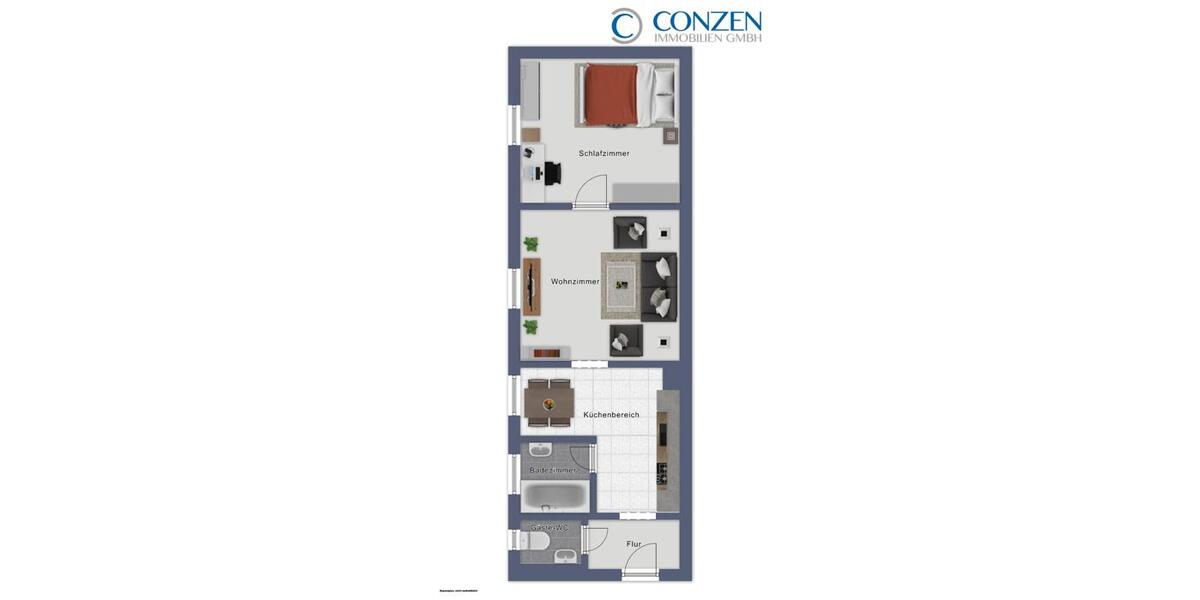 Etagenwohnung Krefeld Dießem - 2 Zimmer, 42 m&sup2;, 349&euro; | Angebot:26184257