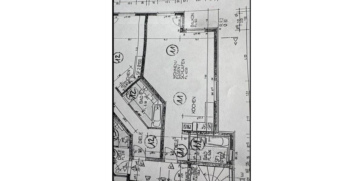 Etagenwohnung Mülheim an der Ruhr Broich - 1 Zimmer, 49 m&sup2;, 410&euro; | Angebot:26316971