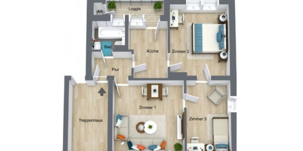 Kapitalanleger, Provisionsfrei, 3 Zimmer Wohnung, 59m², Duisburg 3 zimmer