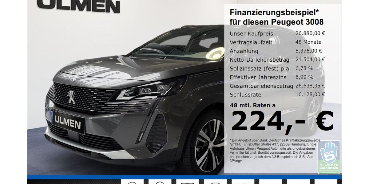 Peugeot 3008 37.719 km 26.480 &euro; Düsseldorf 40233