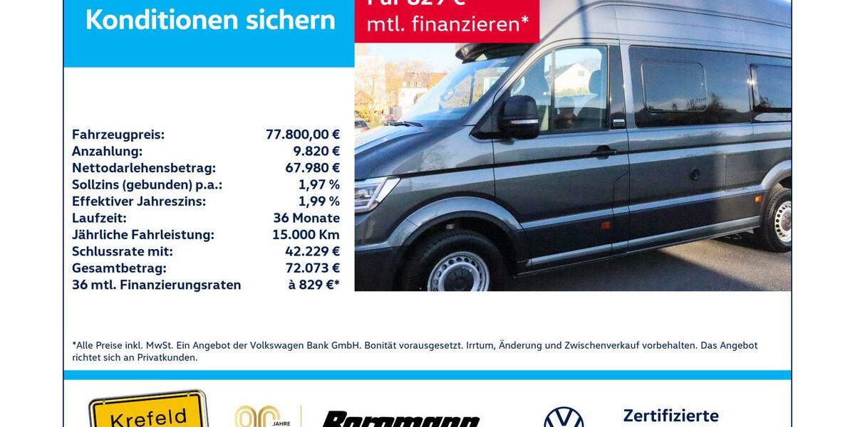 VW Crafter 5.250 km 77.500 &euro; Krefeld 47803