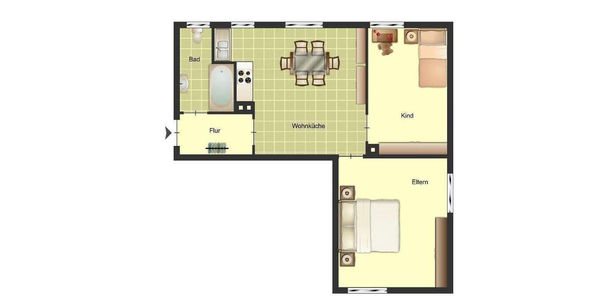 Etagenwohnung Duisburg Huckingen - 2 Zimmer, 51 m&sup2;, 469&euro; | Angebot:26492459