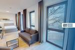 URBAN BASE: Vollmöbliertes 1-Zimmer-Large-Apartment mit EBK, BALKON, ALL-IN-MIETE, UVM. am Rheinufer