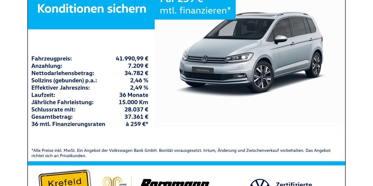 VW Touran 11.631 km 41.991 &euro; Krefeld 47803