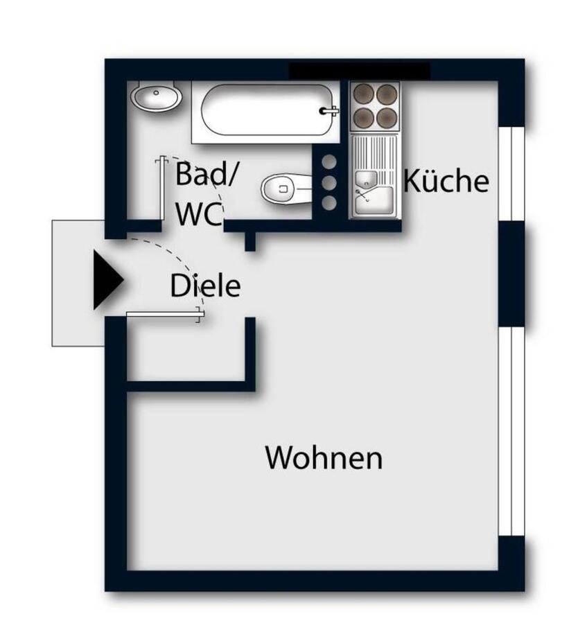 frisch saniertes 1 Zimmer Apartment