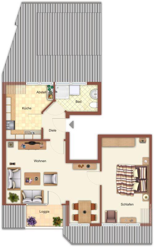 Gemütliche 2-Zimmer-Dachgeschoßwohnung mit moderner Ausstattung – WBS erforderlich!