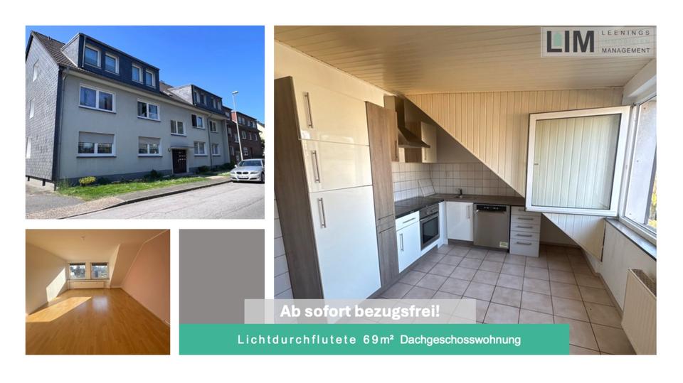 Dachgeschoßwohnung Duisburg Rheinhausen - 2 Zimmer, 69 m&sup2;, 570&euro; | Angebot:25361292