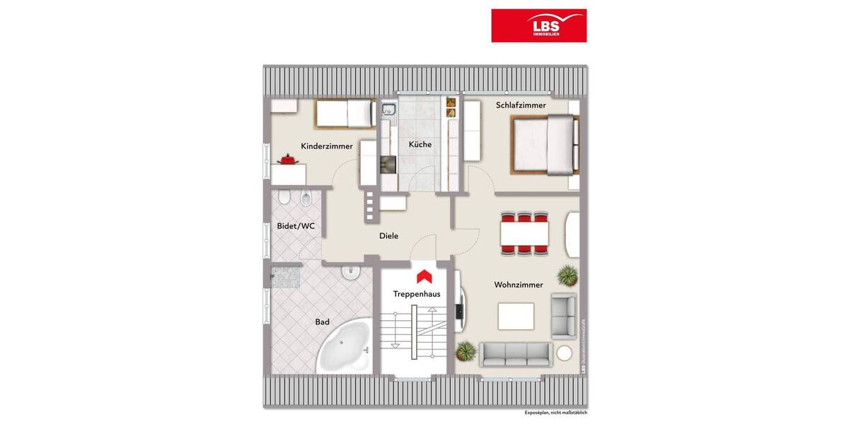 Etagenwohnung Bottrop Fuhlenbrock - 3 Zimmer, 85 m&sup2;, 720&euro; | Angebot:26825900