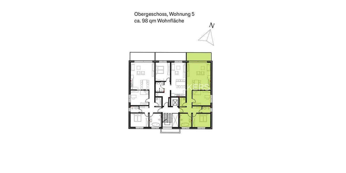 Etagenwohnung Moers Asberg - 3 Zimmer, 98 m&sup2;, 418.000&euro; | Angebot:25375072