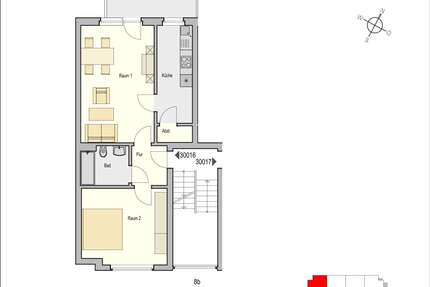 Wohnung Essen Bergerhausen - 2 Zimmer, 56 m&sup2;, 246&euro; | Angebot:26888306