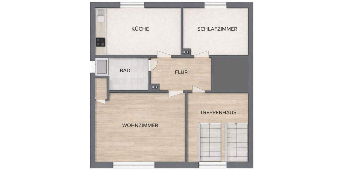 Etagenwohnung Bottrop Boy - 2 Zimmer, 48 m&sup2;, 480&euro; | Angebot:25657562