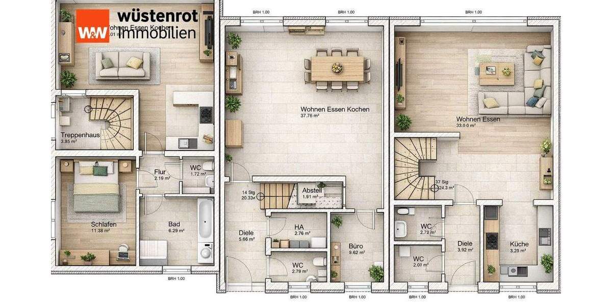 Reihenmittelhaus Duisburg Nord Marxloh - 6 Zimmer, 156 m&sup2;, 399.000&euro; | Angebot:25836357
