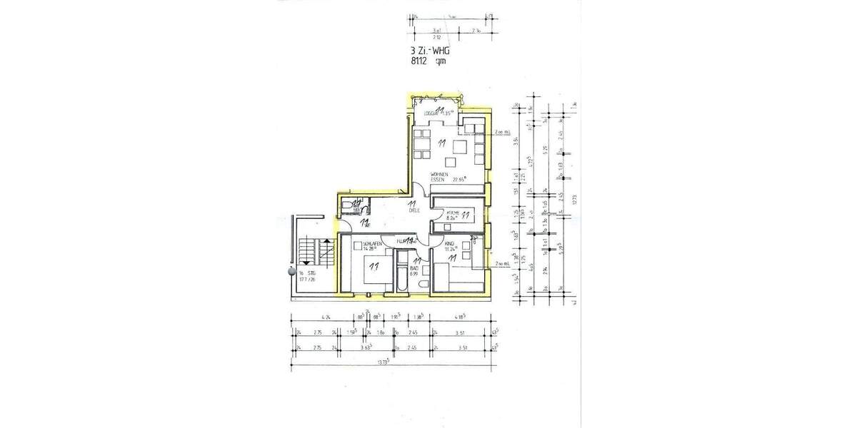 Etagenwohnung Duisburg Bergheim - 3 Zimmer, 81 m&sup2;, 175.000&euro; | Angebot:25746767
