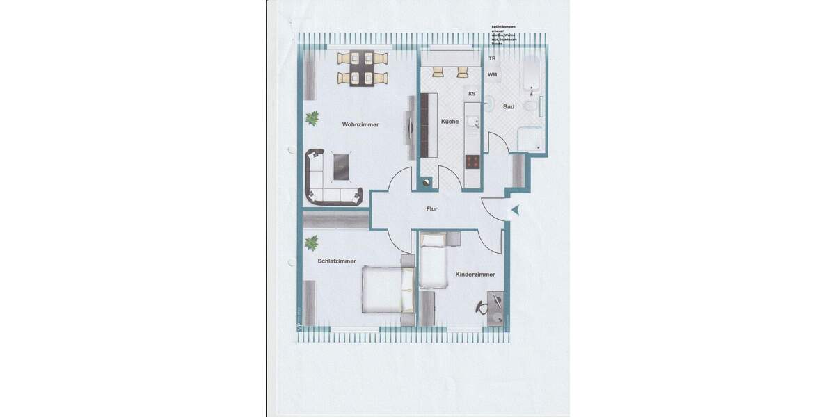 Etagenwohnung Duisburg Rumeln-Kaldenhausen - 3 Zimmer, 76 m&sup2;, 780&euro; | Angebot:24026896