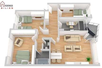 Wohnung Meerbusch Kierst - 4 Zimmer, 91 m&sup2;, 330.000&euro; | Angebot:27352901