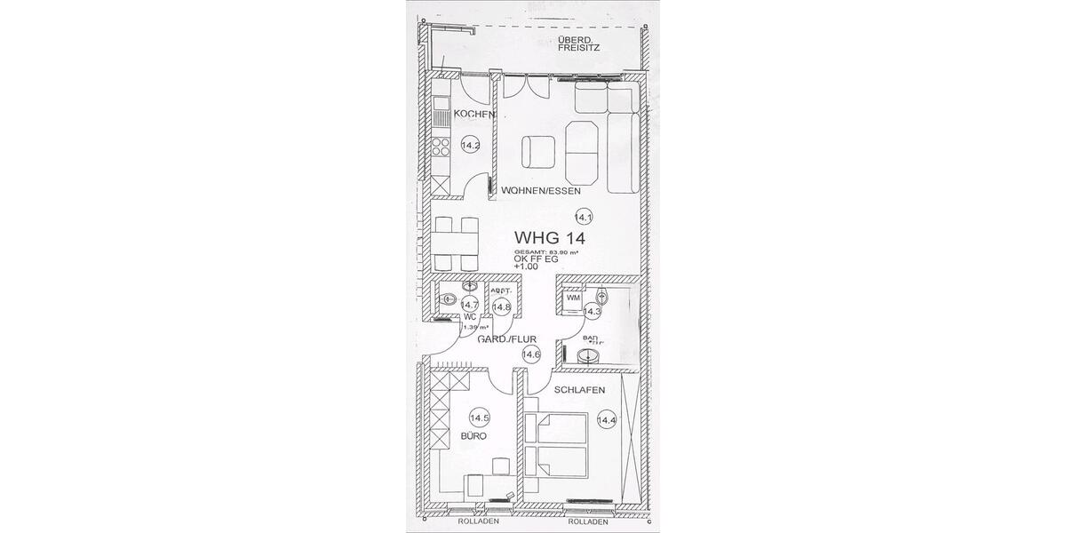 Erdgeschoßwohnung Krefeld Gellep-Stratum - 3 Zimmer, 84 m&sup2;, 785&euro; | Angebot:26359723