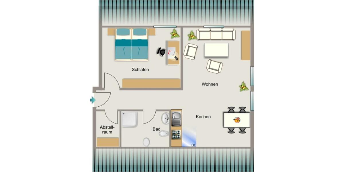 Dachgeschoßwohnung Duisburg Hochheide - 2.5 Zimmer, 40 m&sup2;, 170&euro; | Angebot:26389111