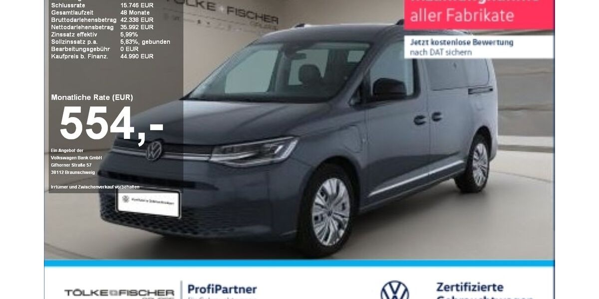 VW Caddy Maxi 15.560 km 43.899 &euro; Krefeld 47805