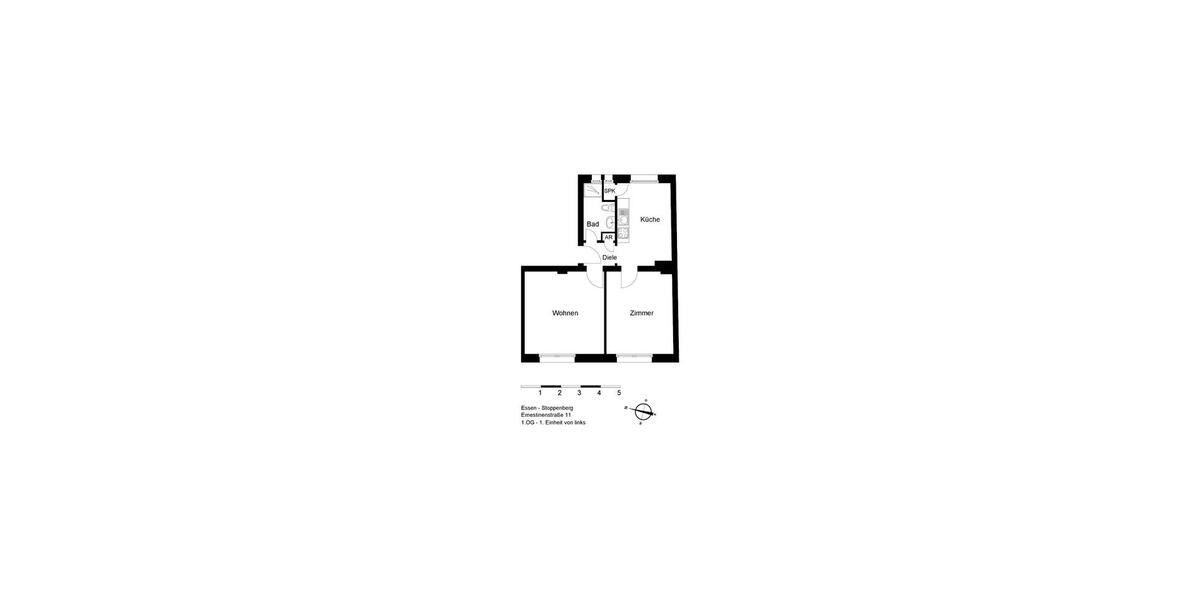 Etagenwohnung Essen Stadtbezirk VI - 2 Zimmer, 48 m&sup2;, 520&euro; | Angebot:26166788