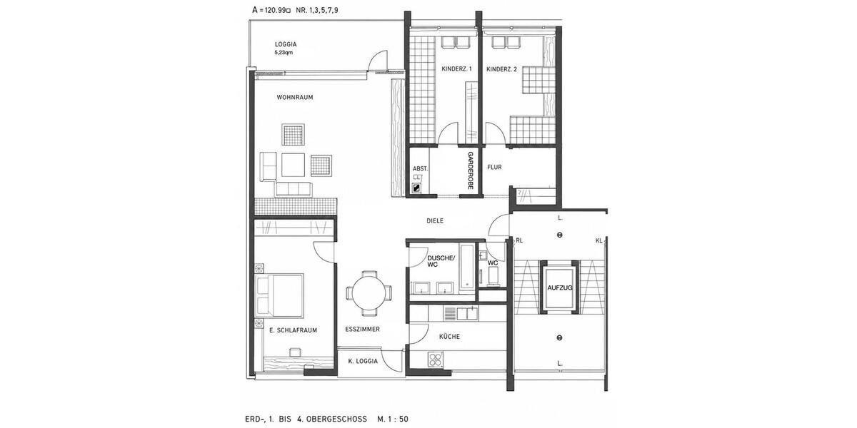 Etagenwohnung Düsseldorf Stadtbezirk 6 - 4 Zimmer, 121 m&sup2;, 665.000&euro; | Angebot:27098629