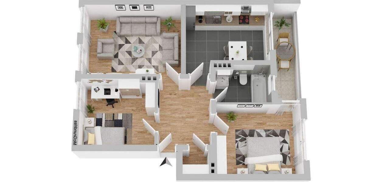 Etagenwohnung Neuss Barbaraviertel - 3 Zimmer, 209.900&euro; | Angebot:24712500