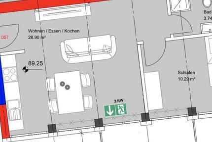 Wohnung Essen Stadtkern - 2 Zimmer, 46 m&sup2;, 850&euro; | Angebot:24728069