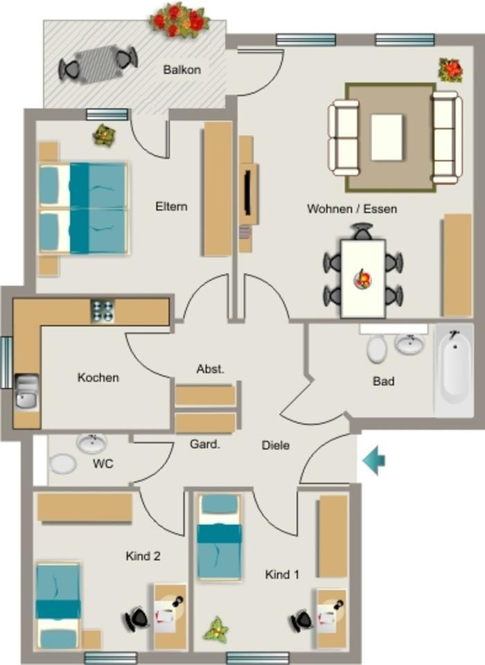 Wir vermieten Platz für die ganze Familie zimmer