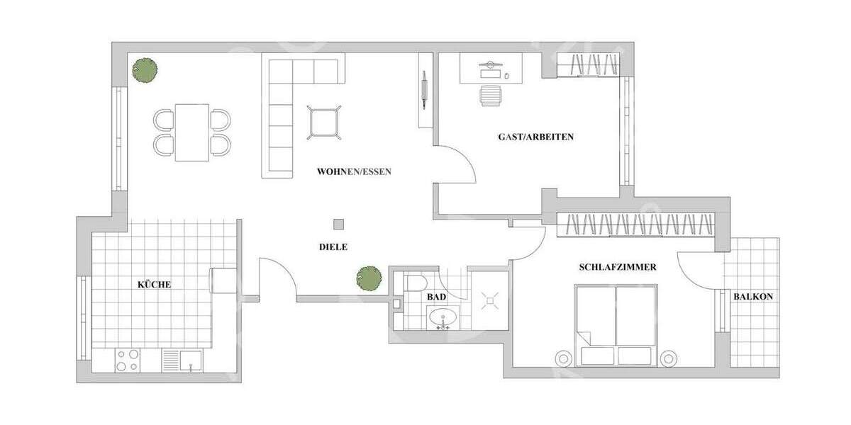 Etagenwohnung Düsseldorf Flingern Nord - 3 Zimmer, 90 m&sup2;, 799.000&euro; | Angebot:25738872