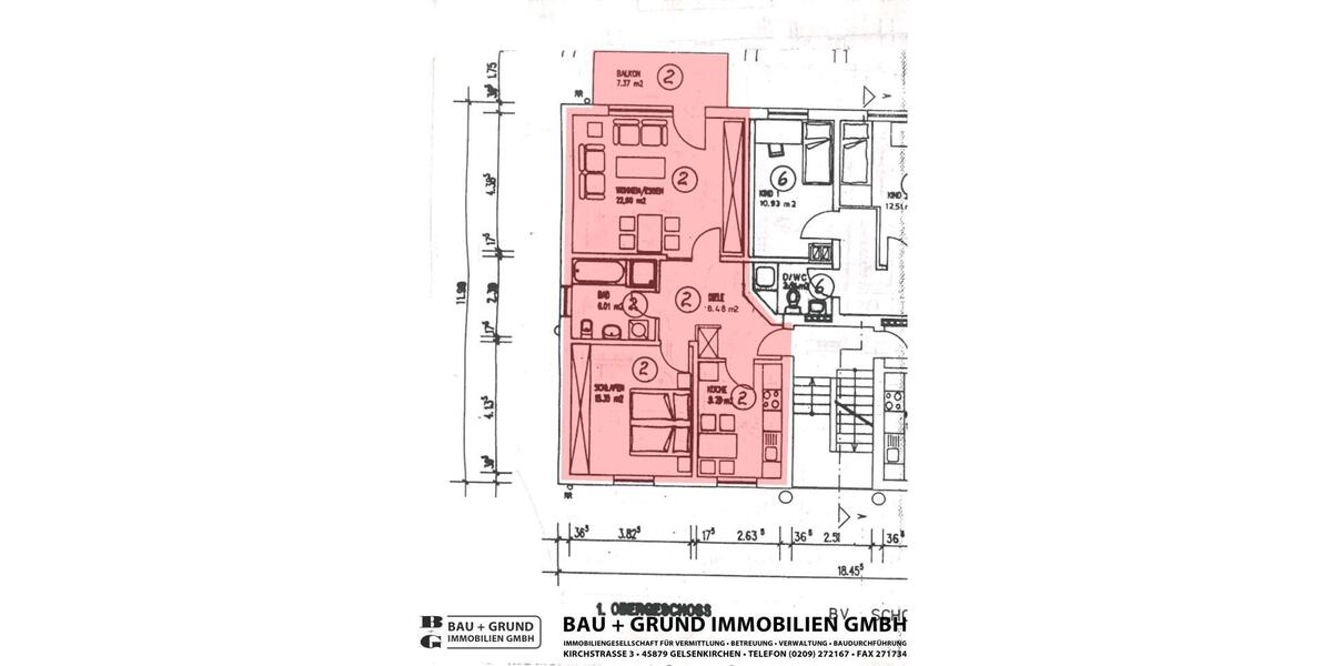 Etagenwohnung Gelsenkirchen Rotthausen - 2 Zimmer, 67 m&sup2;, 169.900&euro; | Angebot:27002448
