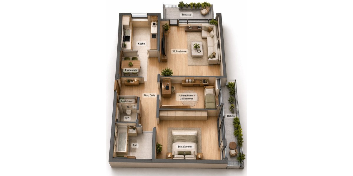 Etagenwohnung Erkrath Unterfeldhaus - 3 Zimmer, 82 m&sup2;, 229.000&euro; | Angebot:26435554