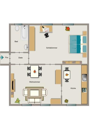 Erdgeschoßwohnung Gelsenkirchen Gelsenkirchen-Mitte - 2.5 Zimmer, 42 m&sup2;, 326&euro; | Angebot:26343782