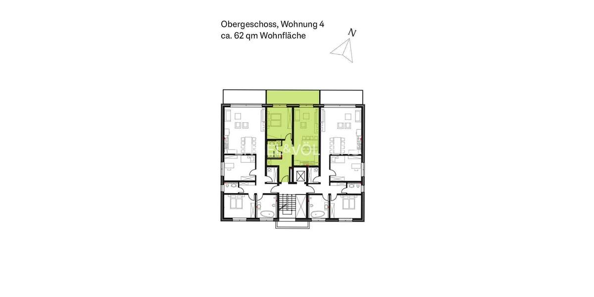 Etagenwohnung Moers Asberg - 2 Zimmer, 62 m&sup2;, 265.000&euro; | Angebot:25375073