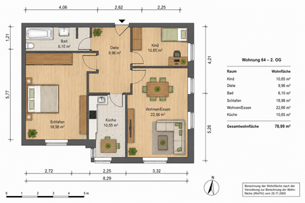 Wohnung Essen Stadtbezirk II - 3 Zimmer, 79 m&sup2;, 1.026&euro; | Angebot:27145216