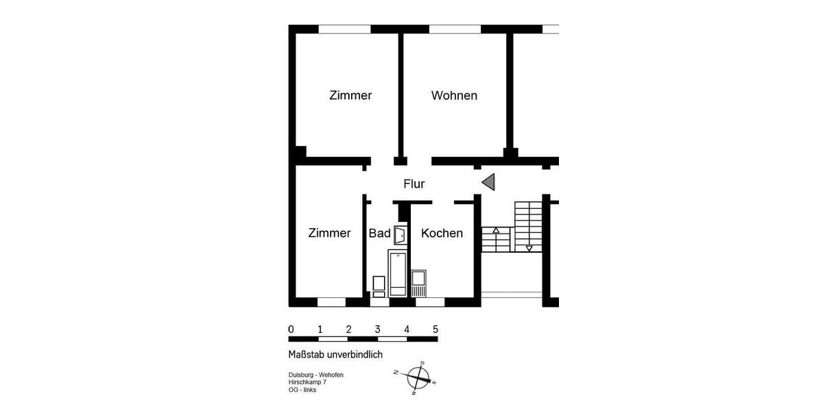 Etagenwohnung Duisburg Hamborn - 3.5 Zimmer, 57 m&sup2;, 489&euro; | Angebot:19994118