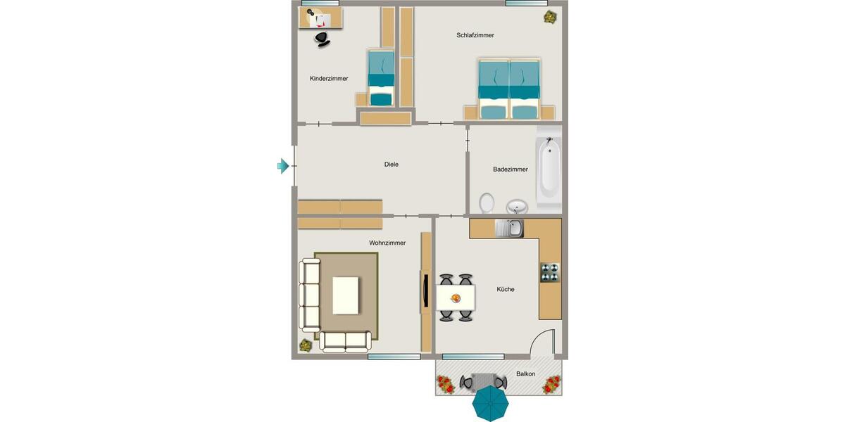 Etagenwohnung Gelsenkirchen Gelsenkirchen-Mitte - 3.5 Zimmer, 70 m&sup2;, 402&euro; | Angebot:26672521