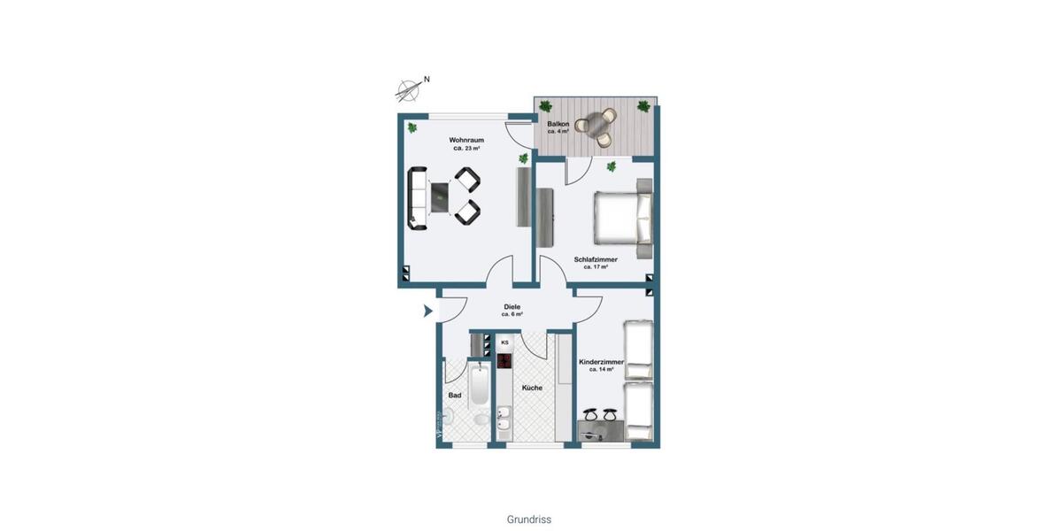 Etagenwohnung Essen Stadtbezirk IV - 3 Zimmer, 76 m&sup2;, 140.000&euro; | Angebot:26845877