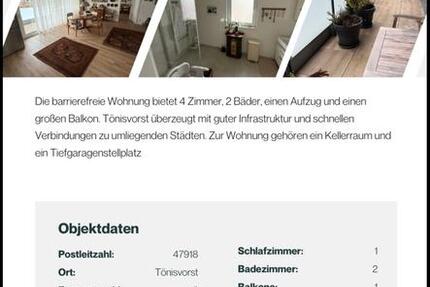 Wohnung Tönisvorst - 4 Zimmer, 95 m&sup2;, 1.235&euro; | Angebot:25378676