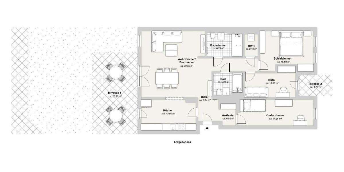 Etagenwohnung Düsseldorf Eller - 4 Zimmer, 132 m&sup2;, 2.150&euro; | Angebot:24608389